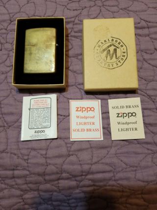 Vintage Marlboro Solid Brass Zippo Lighter