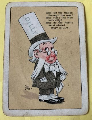 Playing Swap Cards = 1 Old English Wide Single Old Man In Hat Dilly