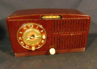 Vintage Ge Tube Radio Alarm Clock Model 542 General Electric Vgc