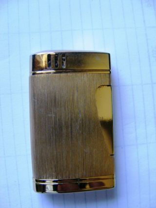 Vintage 1970s Ronson Comet Gold Tone Cigarette Lighter Gas Fill