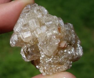 Large Fluorescent Cerussite Crystal Cluster with Minor Pink Barite Blades 63.  9g 2