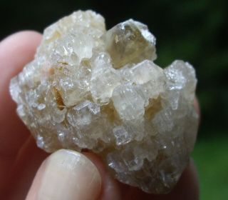 Large Fluorescent Cerussite Crystal Cluster with Minor Pink Barite Blades 63.  9g 4
