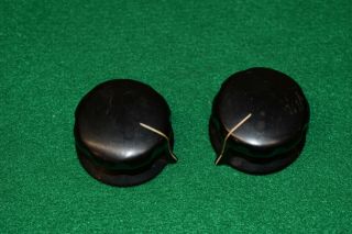 Two Daka Ware 1.  5 Inch Vintage Black Bakelite Control Knobs