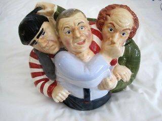Three Stooges Cookie Jar By Clay Art 1997 Hand Painted