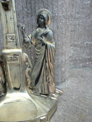 Antique Ornate Altar Standing Calvary Group Cross Jesus Corpus Mary Magdalena 7