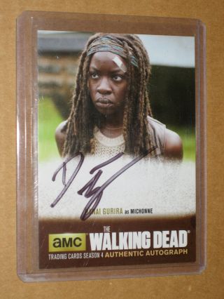 ✨✨ 2016 The Walking Dead Danai Gurira Michonne Season 4 Auto Autograph Card Dg3