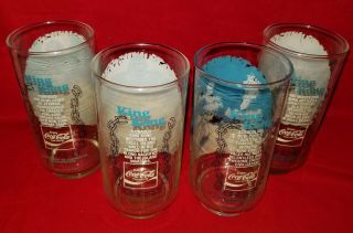 Vintage Set of 4 Coca Cola King Kong Drinking Glasses 1976 Limited Edition 4