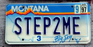1997 Montana Big Sky Buffalo Skull Vanity License Plate " Step2me "