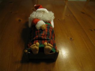 Telco Motionette Animated Santa Claus Sleeping in Bed Decoration Christmas 3