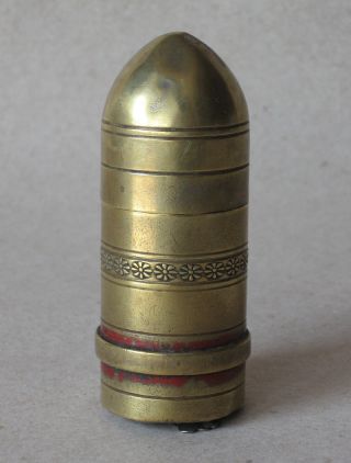 Wwi Antique French Brass Petrol Cigarette Lighter / Cartridge