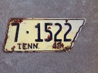 1948 Tennessee - " State Shaped " - License Plate