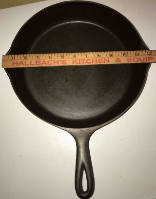 Old Puritan Cast Iron Skillet 10 W/Heat Ring Made By Favorite For Sears Roebuck 6