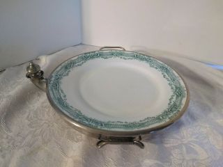 Manning Bowman Quality,  Meriden,  Ct.  Porcelain Heated Plate 9 "