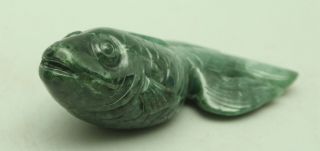 Vivid Cert ' d Untreated Green jadeite Jade Statue Sculpture fish 鱼 q71532H6T 4