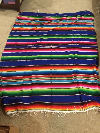 82 X 62 Inch Large Mexican Serape Blanket W Bright Colors
