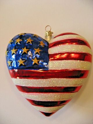 Christopher Radko Brave Heart Glass Christmas Ornament - American Red Cross 2