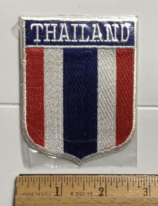 Nip Thailand Siam Thai Red White Blue Souvenir Embroidered Travel Patch Badge