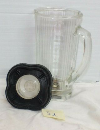 Vintage Waring Blender Clover Leaf Pyrex Glass Jar With Blades & Lid