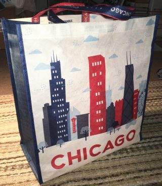 Chicago Machine Washable Reusable Poly - Plastic Tote Bag Recycled Plastic Bottles