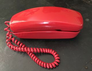 Red Retro Trimline Rotary Dial Phone - At&t - Vintage Style