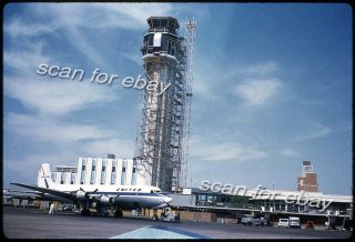 Vtg Kodachrome Slide United Airlines Dc - 6 Stapleton Airport Denver Co