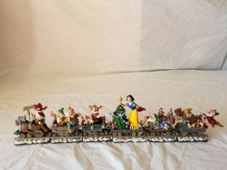 Disney Snow White & 7 Dwarfs Christmas Train Figurines Bradford Exchange W/box