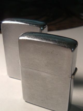 Two 2 Vintage Zippo Lighters 1965 & 1966 Both Plain No Engraving