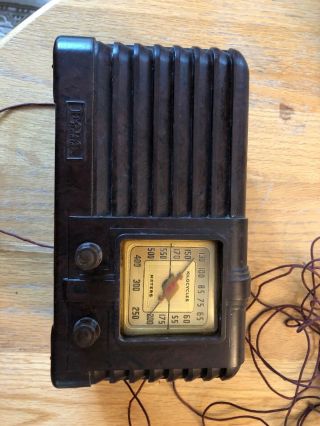 Antique Art Deco Fada Radio - Model L - 96 Brown Bakelite - Not 2