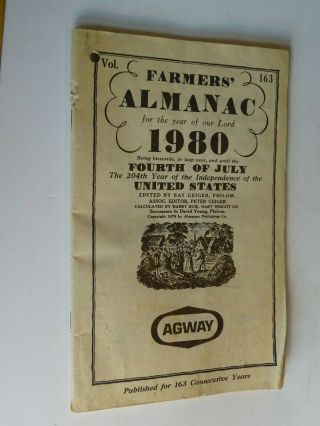 1980 Farmers Almanac 163 By Agway By Ray Geiger
