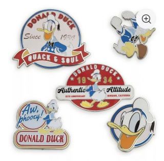 Disney Donald Duck 85th Anniversary 5 Pin Set Limited Edition 1600