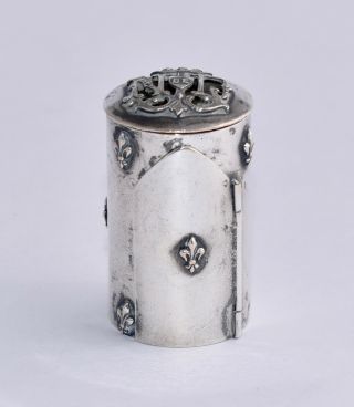 Rare Antique French Curio Sml Snuff Box - Duke Crown/Virgin Mary/Fleur de Lys 5