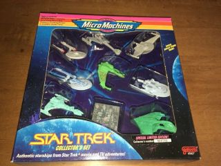 Vintage 1993 Star Trek Micro Machines Collectors Set With Display Stands Limited