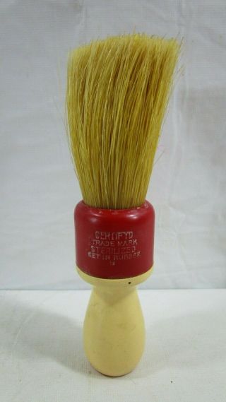Vintage Certifyd Shaving Brush No.  5 Sterilized Rubber Set Red & Cream Ex.  Large