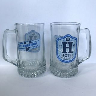 Set Of 2 Star Wars Celebration V 2010 Hoth Blue Milk Brewing Co Beer Mug Glass
