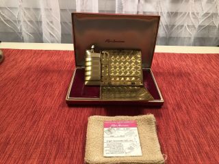Vintage Elgin American Gold Tone Cigarette Case — Lighter Combination