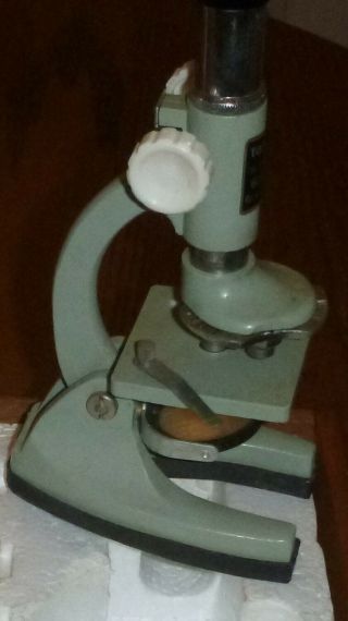 Vintage Tasco Deluxe Microscope With Wooden Case,  Slides.