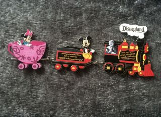 Disneyland Resort Ap Train Series 1 - 3 Pin Set Walt,  Mickey & Minnie Le 3000