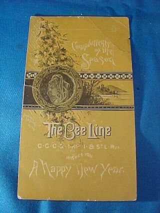 Orig 1884 Bee Line Railroad Years Pocket Calendar
