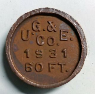 Union Gas And Electric 1931 60ft Copper Hubbard Date Nail