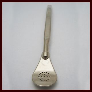 Stainless Steel Yerba Mate Bombilla Filtered Straw Spoon Tea Drinking Silver M13