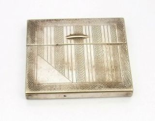 Art Deco Silver Plated Cigarette Case W Unusual Slide Up Opening Function