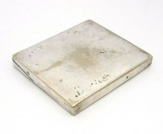 Art Deco Silver Plated Cigarette Case w Unusual Slide Up Opening Function 3