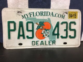 Rare 2015 Florida Dealer License Plate.