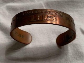 2008 Harley Davidson Mens Copper Cuff Bracelet 105th Anniversary Willie G