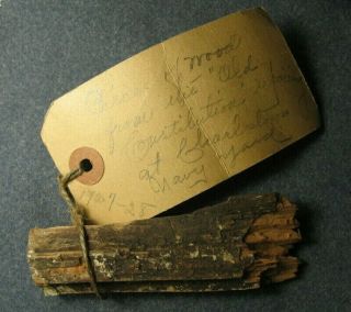 Piece Of Wood From The Uss Old Constellation Repaired Charlestown Navy Yard 1927