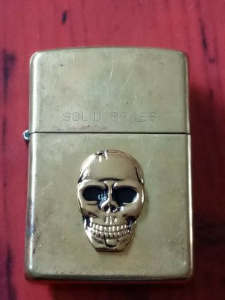 Skull Zippo Solid Brass Fully