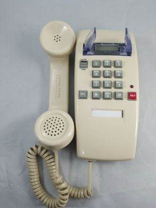 Vintage Radio Shack wall phone model number 43 337 Beige With Hold redail 2