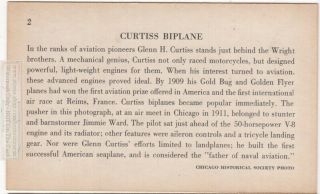 Aviation Pioneer Glenn Curtiss Gold Bug Golden Flyer Planes Vintage Card 2