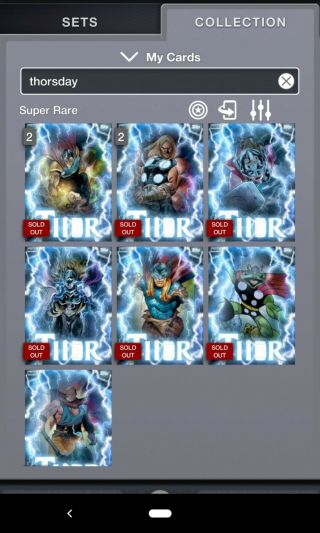 Topps Marvel Collect - Thorsday Motion Complete Weekly Set 1 2 3 4 5 6,  Award