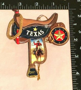 2017 Danbury - Saddle Up - Texas Ornament - Dimensional - 2 Sided